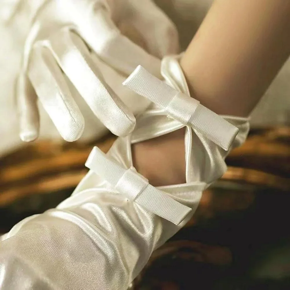 Women's Special White #2 Short Satin Gloves Formal Dress Wedding Dancing